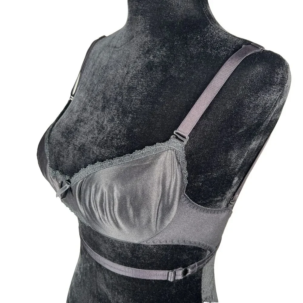 Cabernet Backless Bra 32B Black Low-Back Underwired Lined Cups Front Support